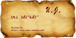 Uti Jákó névjegykártya